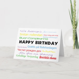 Joyeux anniversaire dans la carte de beaucoup de