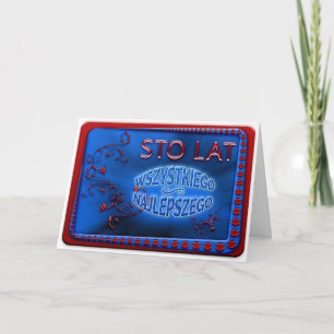 Joyeux anniversaire dans la carte polonaise