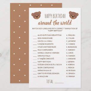 Joyeux Anniversaire Dans Le Monde Jeu Teddy Bear