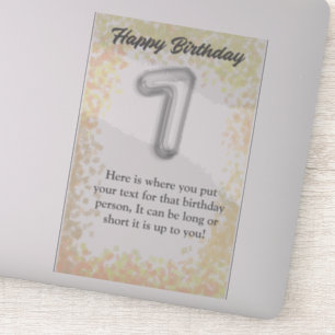 Joyeux anniversaire de 7 ans autocollant
