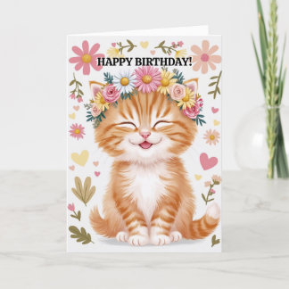 Joyeux Anniversaire De Cat Funny Carte Mignonne
