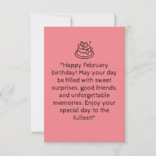 "Joyeux anniversaire de février !   carte de voeux
