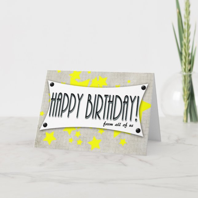 joyeux anniversaire de la part de nous tous carte  (Devant)