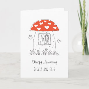 Joyeux Anniversaire de Mariage Carte Champignon en