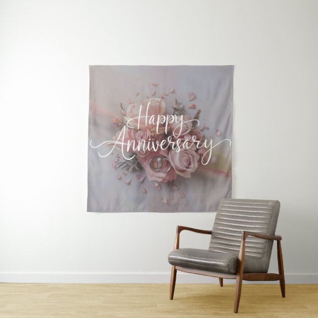 Joyeux Anniversaire de Mariage Tapisserie (En situation)