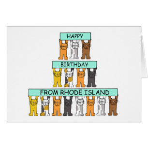 Joyeux anniversaire de Rhode Island Cartoon Cats