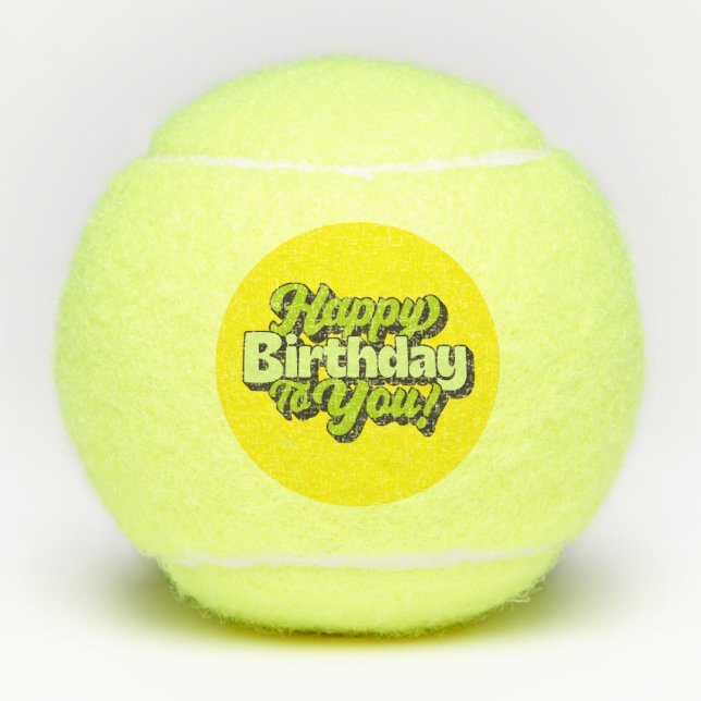 Joyeux anniversaire de tennis avec balle de tennis (Devant)