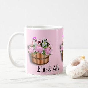 Joyeux Anniversaire de vin rouge Penguin Mug
