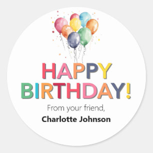 Joyeux anniversaire de votre ami Stickers Faveurs