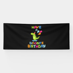 Joyeux Anniversaire Dinomite Bannière Vinyle 4x10