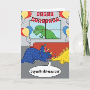 Joyeux Anniversaire Dinosaur Carte de mème de plai