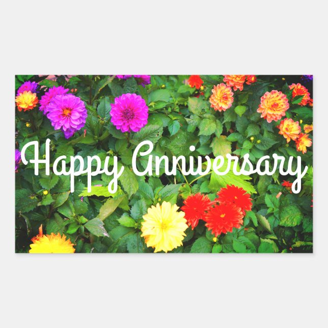 Joyeux Anniversaire Divers Stickers Dahlias #1-2 (Devant)