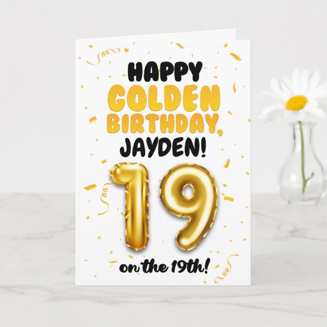 Joyeux anniversaire d'or, carte d'anniversaire 19  (Petite plante)