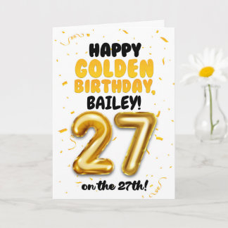 Joyeux anniversaire d'or, carte d'anniversaire 27