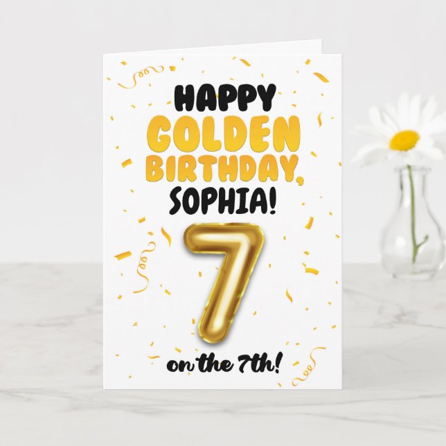 Joyeux anniversaire d'or, carte d'anniversaire pou (Petite plante)