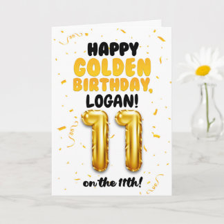 Joyeux anniversaire d'or, carte d'anniversaire pou