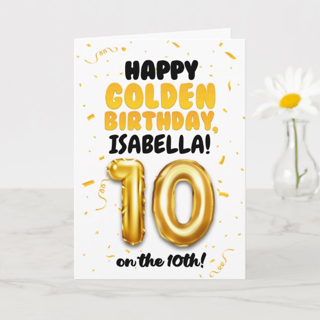 Joyeux anniversaire d'or, carte d'anniversaire pou (Petite plante)