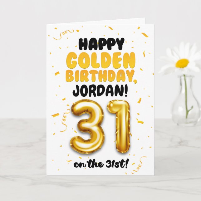 Joyeux anniversaire d'or, carte de 31e anniversair (Petite plante)