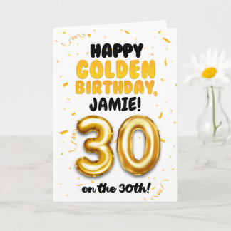 Joyeux Anniversaire Doré, Carte de 30 ans