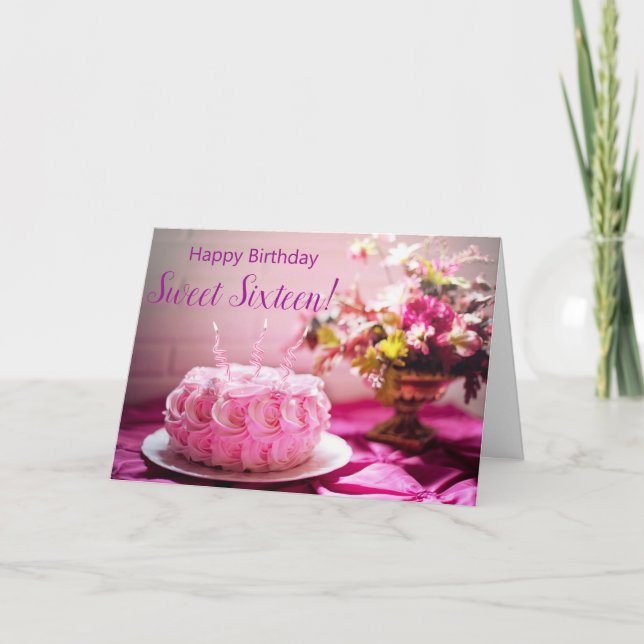 Joyeux Anniversaire Doux 16 Carte d'anniversaire s (Devant)
