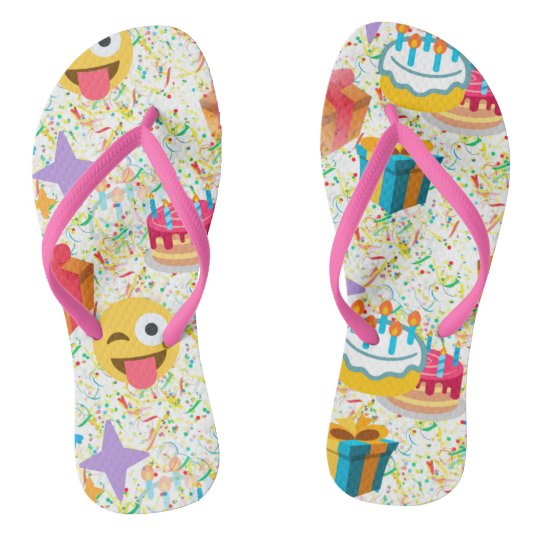 Joyeux Anniversaire Emoji Sandales Tongs Chaussure Zazzle Fr