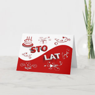 Joyeux anniversaire en carte polonaise