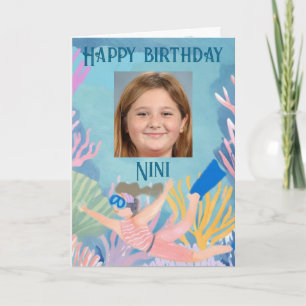 Joyeux anniversaire enfant carte fille snorkeler r