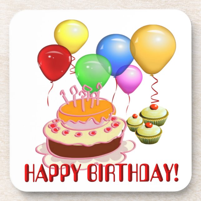 Joyeux anniversaire ~ Ensemble de Dessous de verre (Devant)