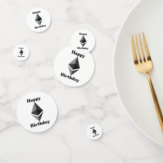 Joyeux anniversaire Ethereum Icon Table Confetti (Groupe)