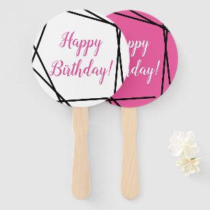 Joyeux Anniversaire Éventail à main géométrique fu