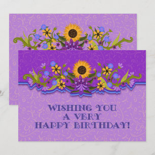 Joyeux Anniversaire Fleurs d'Art Populaire Moderne