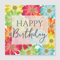 Joyeux Anniversaire Fleurs de printemps colorées