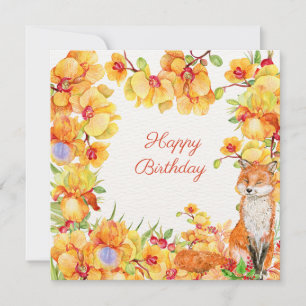 Joyeux anniversaire Fleurs d'orchidées jaunes et r