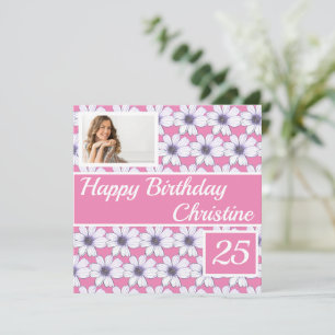 Joyeux anniversaire Floral design Carte personnali