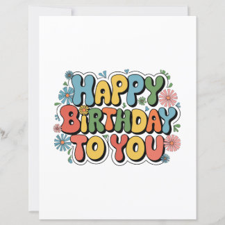 Joyeux Anniversaire Floral Groovy
