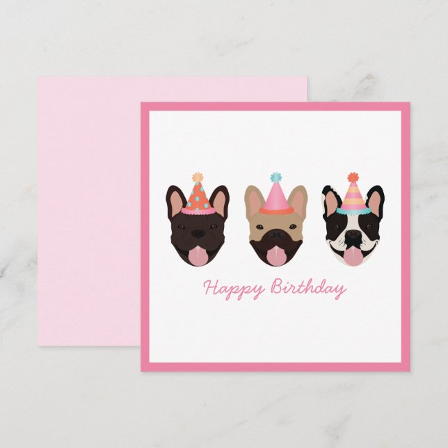 Joyeux anniversaire français Bulldog Party Casquet (Devant / Derrière)