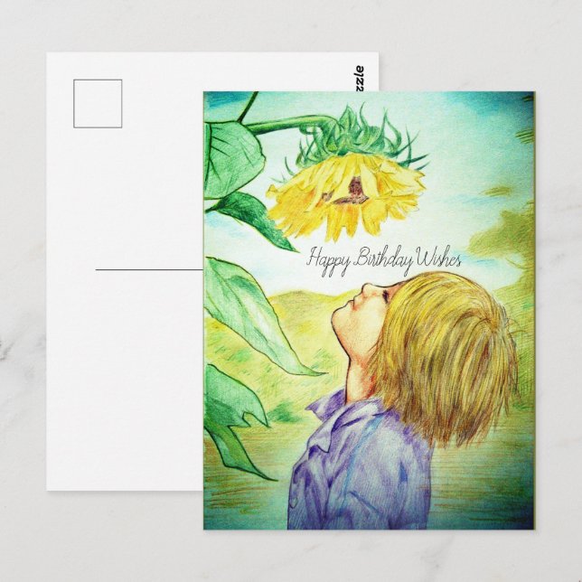 Joyeux Anniversaire Garçon | Carte Postale Soleil  (Devant / Derrière)