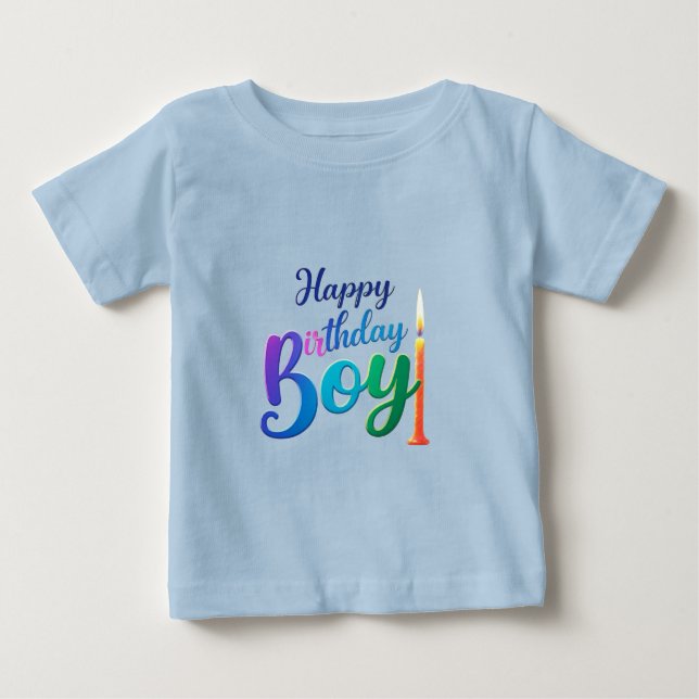 Joyeux Anniversaire Garçon Colorful Baby T-Shirt a (Devant)