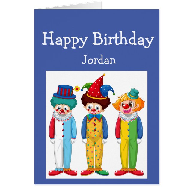 Joyeux Anniversaire Garçon fille aime les clowns d (Devant)