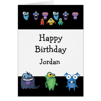Joyeux Anniversaire Garçon Fun Monster Cartoons