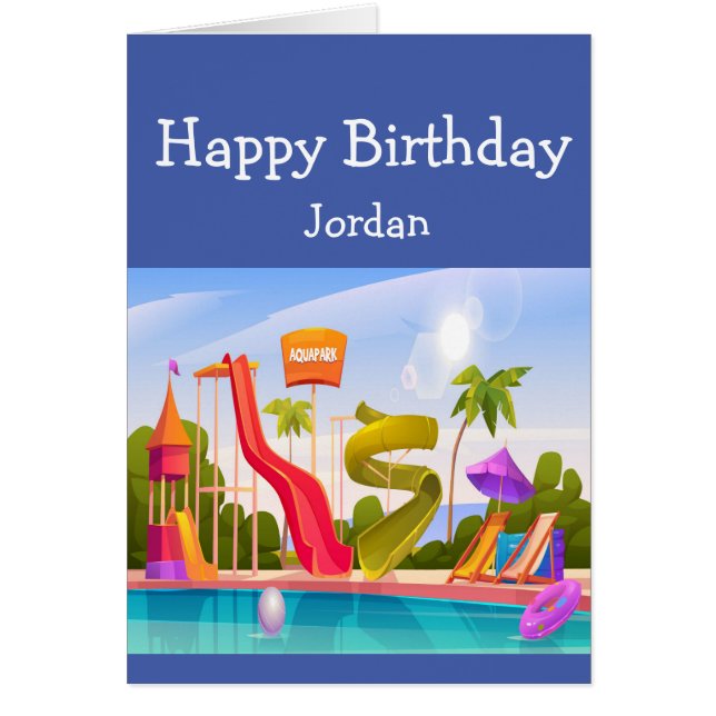 Joyeux Anniversaire Garçon Girl Loves Water Park (Devant)