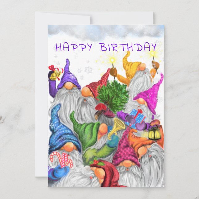 Joyeux Anniversaire - Gnomes Anniversaire Célébrat (Devant)