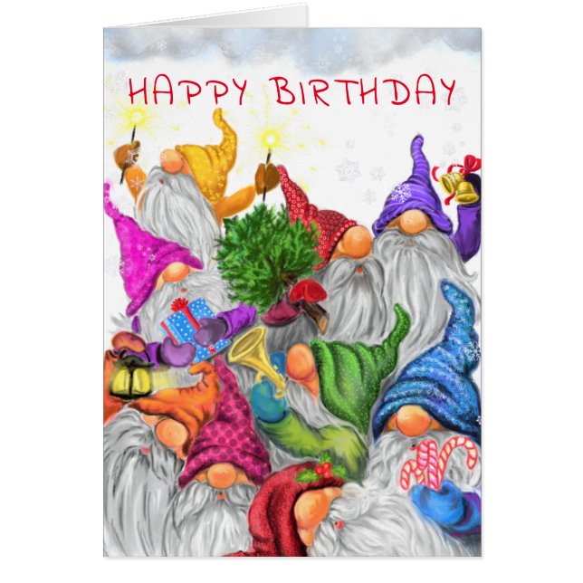 Joyeux anniversaire - Gnomes mignons Fête d'annive (Devant)