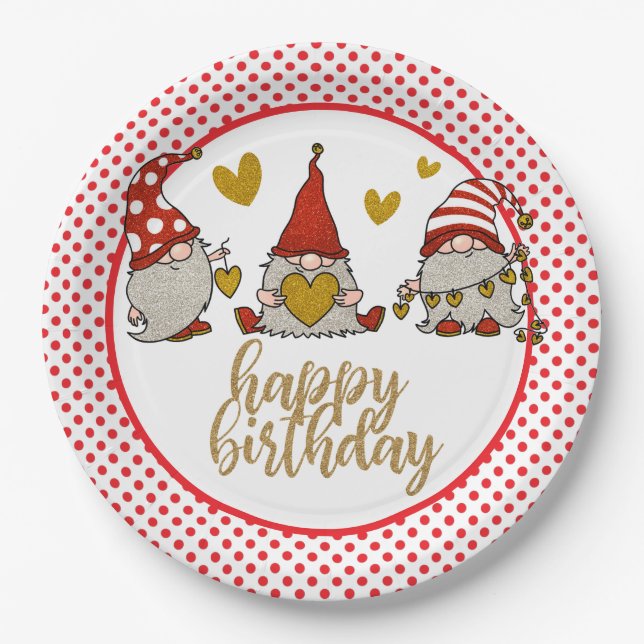 Joyeux Anniversaire Gomes Assiette En Papier (Devant)