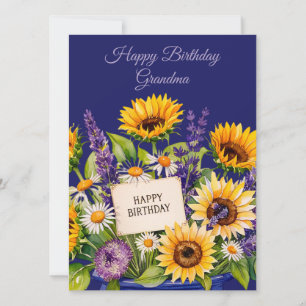Joyeux Anniversaire Grand-mère. Carte de vœux