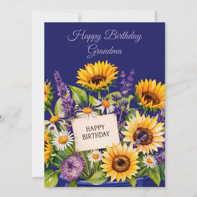 Joyeux Anniversaire Grand-mère. Carte de vœux (Devant)