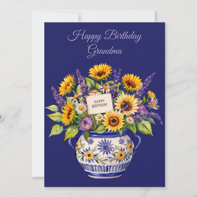 Joyeux Anniversaire Grand-mère. Carte de vœux (Devant)