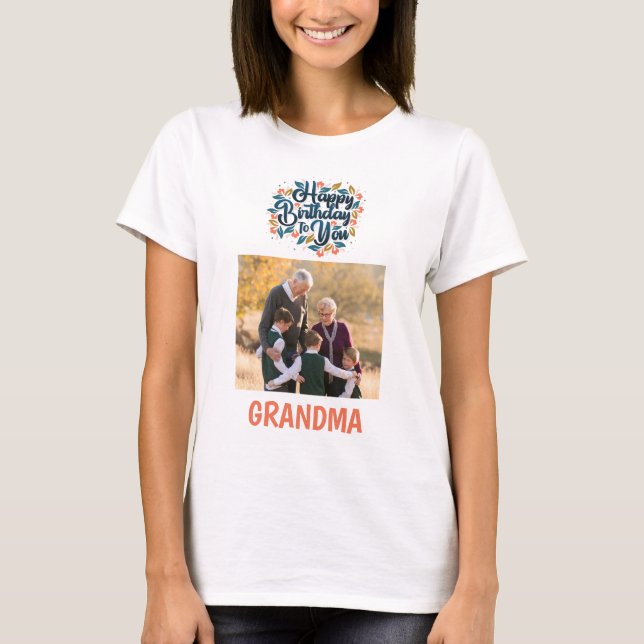 Joyeux anniversaire grand-mère photo T-shirt (Devant)