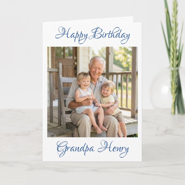 Joyeux Anniversaire Grand-Père Modèle de Photo Per (Devant)