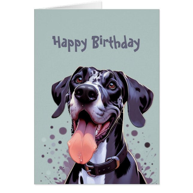 Joyeux anniversaire Great Dane Chien Zoomies (Devant)